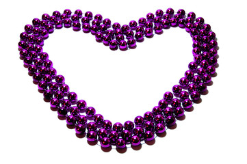 necklace in form heart isolated, clipping path inc