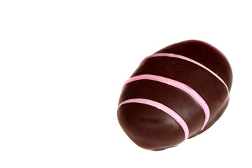 a piece of raspberry cream semi-sweet chocolate