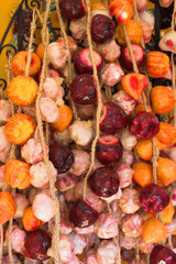 glass apples and onions