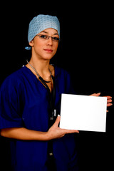 surgeon holding blank card (2)