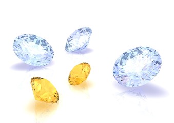 diamanten gelb blau