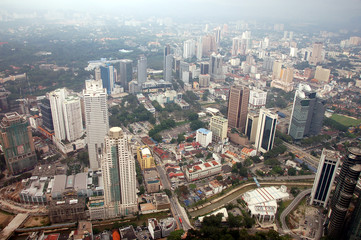 Fototapeta premium evening view kuala lumpur, malaysia