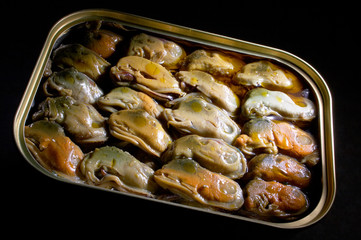 smoked mussels