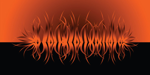 grass reflect orange