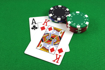 big slick - ace king with poker chips