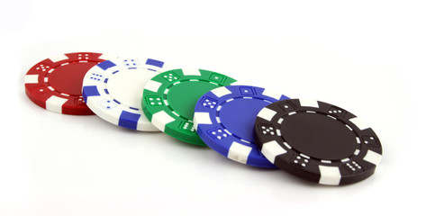 poker chips on an isolated background