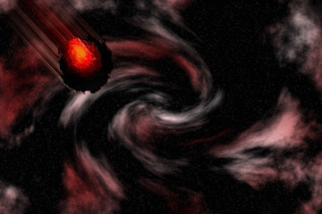 stock image of space asteroid scene