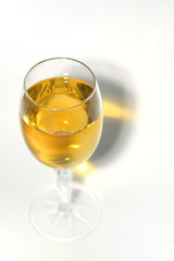 glass with white wine