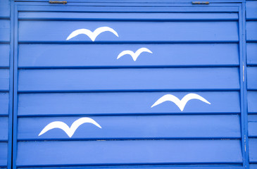 seagulls painted on beach house