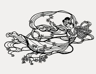 chinese paper fairy art  abstract graphic