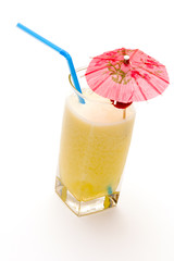 pina colada cocktail with umbrella