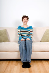 woman on sofa
