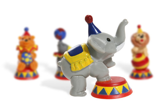 colorful circus toys