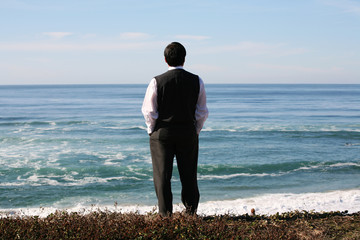 business man on beach