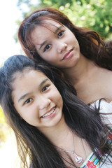 portrait of two lovely thai girls