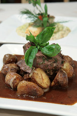 beef fillet in black pepper sauce