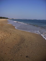 deserted beach with pebbles