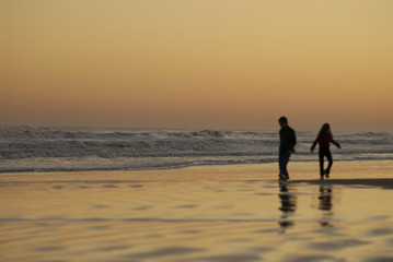 silhouette children at play