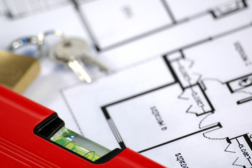 water level and architectural plan