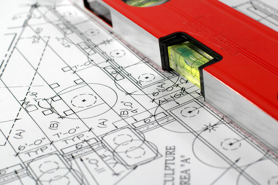 water level and architectural plans