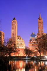 central park and manhattan skyline, new york city