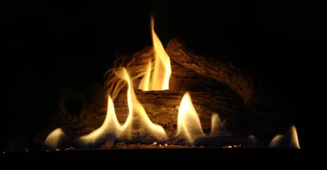 Papier Peint photo Lavable Flamme fireplace