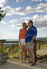 retired couple outdoors