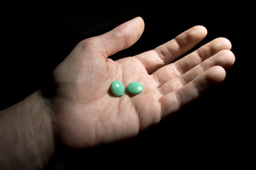 two green tablets