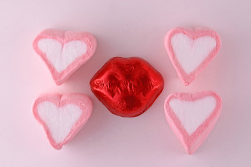 valentine hearts and lips