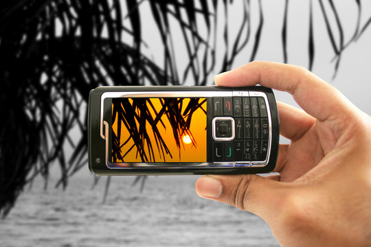 taking photo with mobile phone