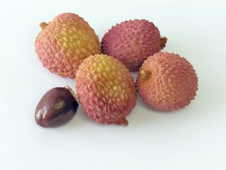 litchi fruits and litchi stone