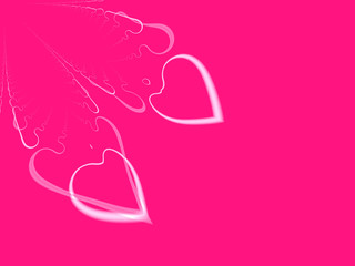 valentines day hearts on hot pink background