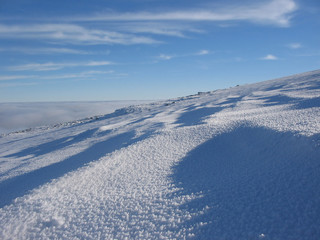 Fototapeta na wymiar mountain side in winter