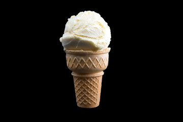 ice cream cone on black