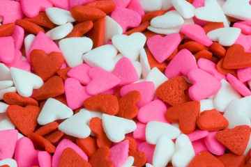 sprinkle hearts close up