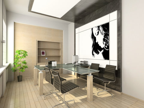 design of modern office. hi-tech interior.