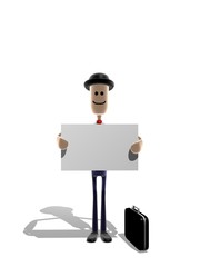 businessman holding message