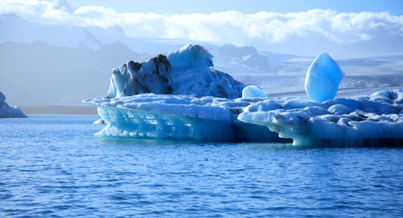 stunning blue icebergs