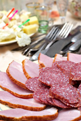 plate with snack from bacon