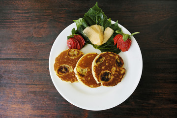 assiette de  pancakes