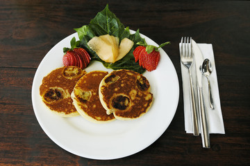 petit dejeuner avec  pancakes