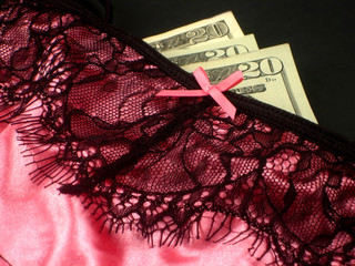 sexy lingerie and money