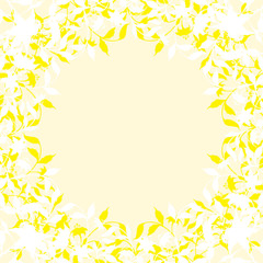 decorative frame with flower silhouette around, vector illustrat