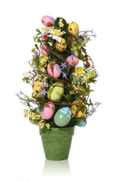 colorful easter egg tree