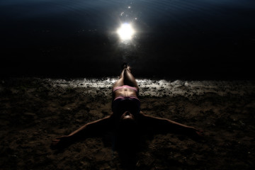nachtlicht am strand