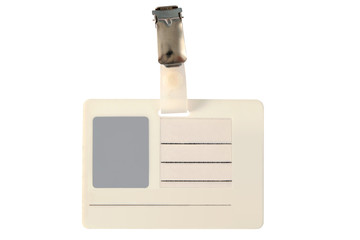 blank photo id badge, isolated on a white backgrou