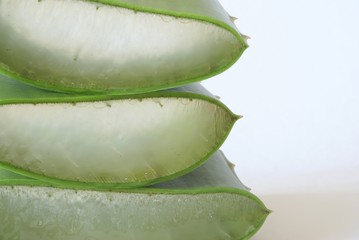 sliced aloe close-up
