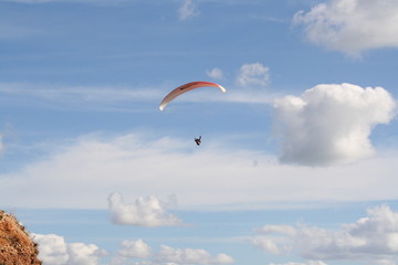 Fototapeta na wymiar paraglider and clouds
