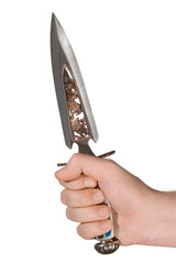 dagger with pattern in hand