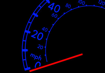 speedometer at night